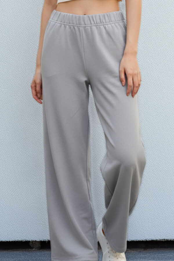 Pantalón Wide Leg Gris Plata