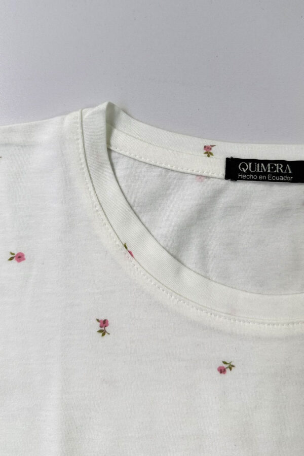Camiseta Mini Flores Ivory
