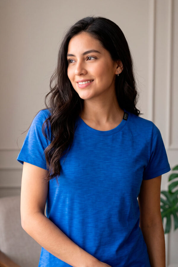 Camiseta básica Mujer Azul Flame
